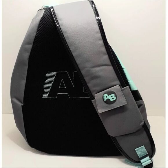 AB American Basics Sling Backpack Gray/Teal/Black Deluxe Organization & Comfort - Picture 4 of 8